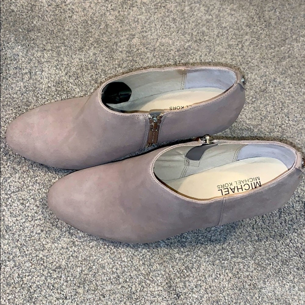 Michael Kors Grey heeled booties.